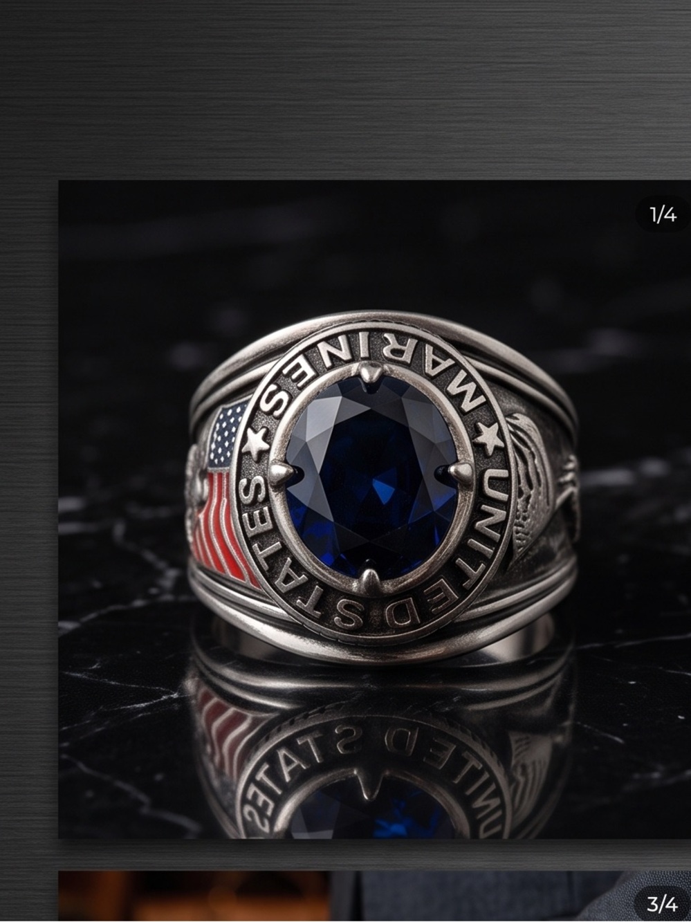 Stainless Steel Ring United States Marine Size 9 New